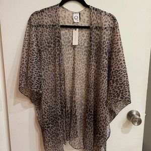 Anthropologie Leopard Print Shimmer Wrap
